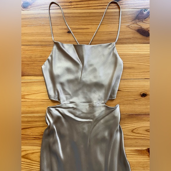 BEC + BRIDGE Gold Silk Backless Midi Slip Dress 0 2 XS - Picture 4 of 6